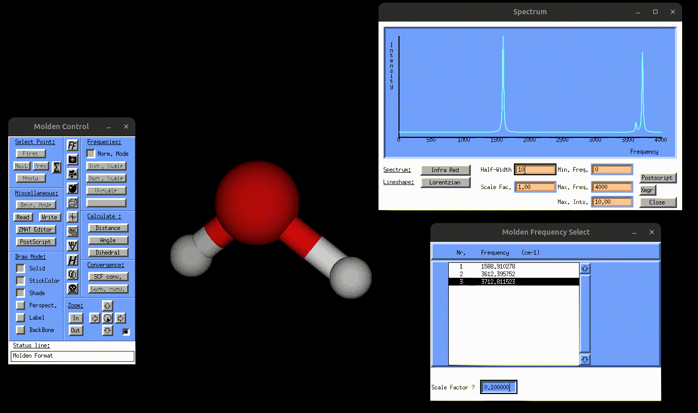 Vibrational mode of water